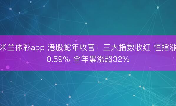 米兰体彩app 港股蛇年收官：三大指数收红 恒指涨0.59% 全年累涨超32%