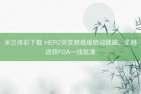 米兰体彩下载 HER2突变肺癌缓助迎蹂躏,圣赫途获FDA一线批准