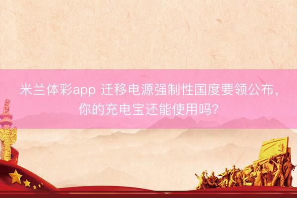 米兰体彩app 迁移电源强制性国度要领公布,你的充电宝还能使用吗?