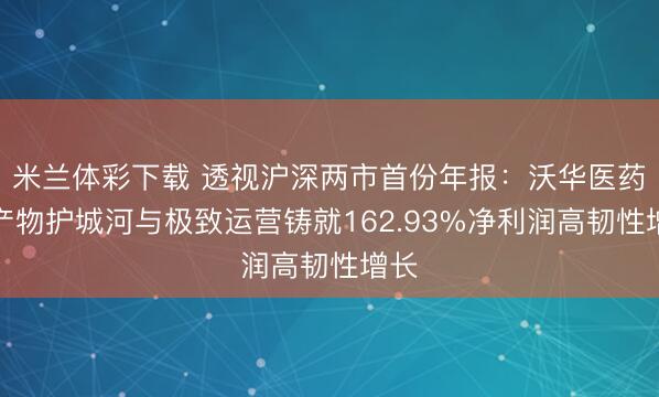 米兰体彩下载 透视沪深两市首份年报:沃华医药以产物护城河与极致运营铸就162.93%净利润高韧性增长
