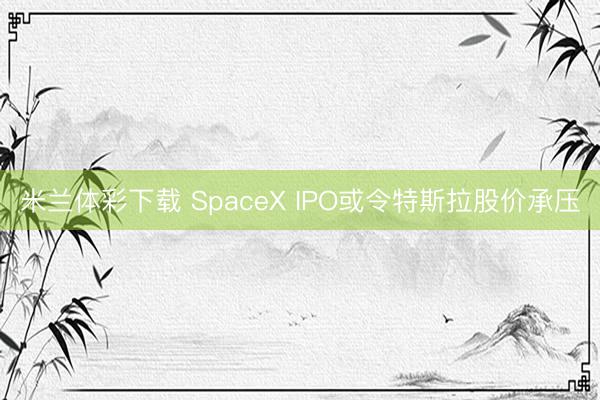 米兰体彩下载 SpaceX IPO或令特斯拉股价承压